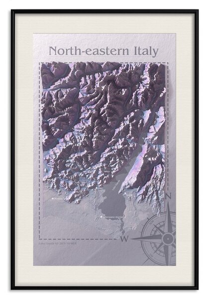 Plakát Izometrická mapa: Severovýchodní Itálie