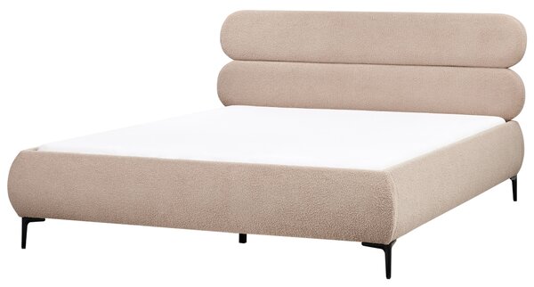 Postel Buklé LESSAY 180 x 200 cm Taupe