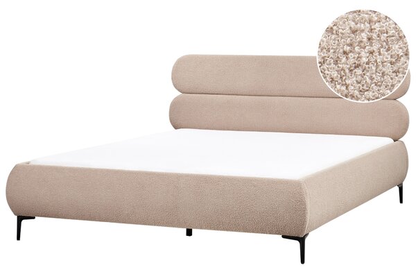 Postel Buklé LESSAY 180 x 200 cm Taupe