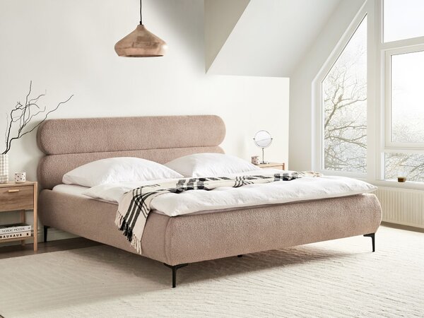 Postel Buklé LESSAY 180 x 200 cm Taupe