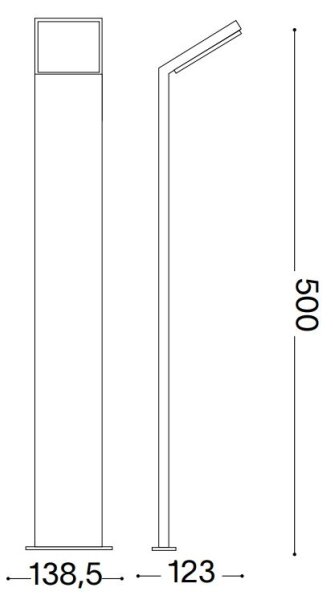 Ideal Lux - LED Venkovní lampa STYLE LED/8,5W/230V 4000K 50 cm CRI 90 IP54 černá