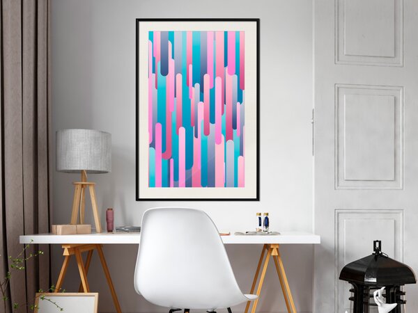 Plakát Barevné písty - moderní abstrakce v barevných zaoblených pruzích