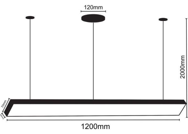 LED Lustr na lanku LED/32W/230V 4000K pr. 120 cm černá