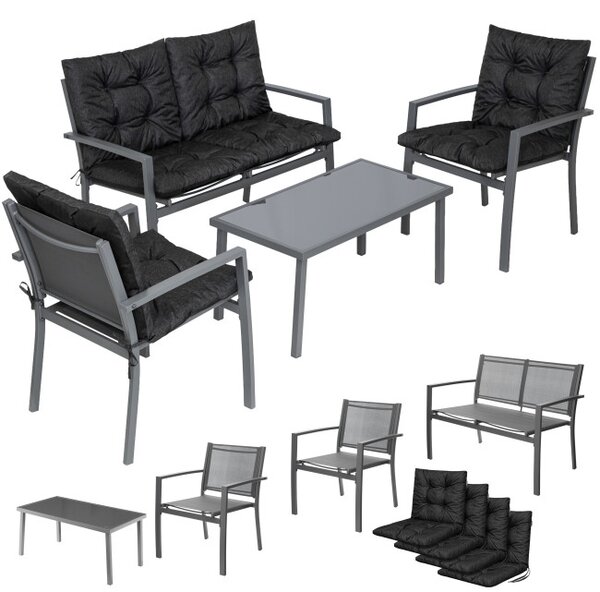 Set zahradního nábytku PLATINUM šedý / černý