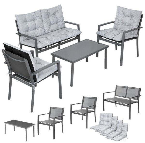 Set zahradního nábytku PLATINUM šedý / popelový