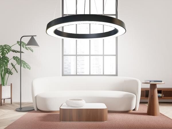 LED Lustr na lanku LED/60W/230V 4000K pr. 120 cm černá