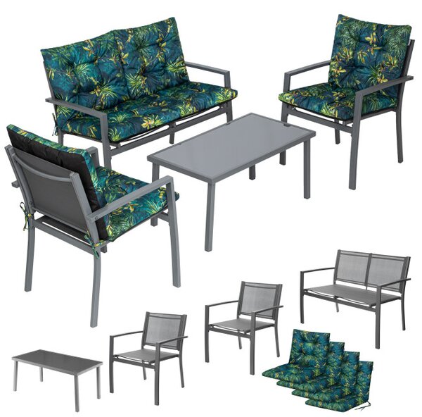 Set zahradního nábytku PLATINUM 3D šedý / zelený