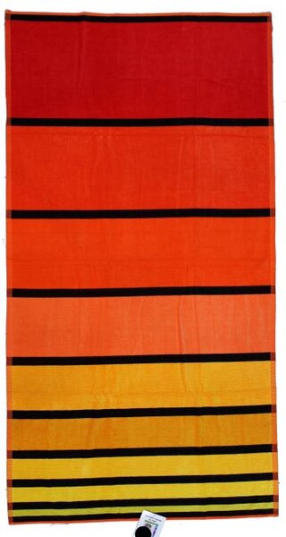 Setino Oboustranná osuška pruhy červená 90 x 170 cm