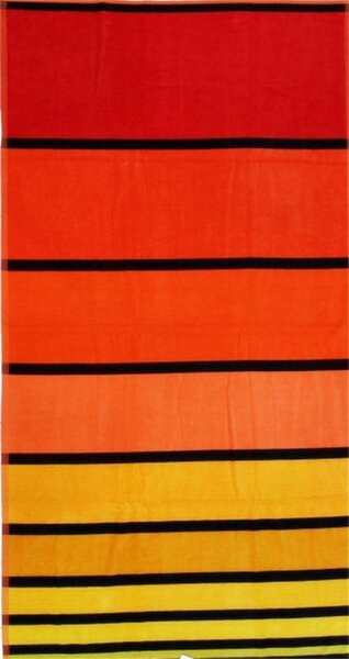 Setino Oboustranná osuška pruhy červená 90 x 170 cm
