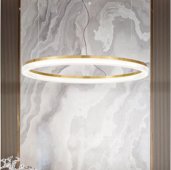 Ideal Lux - LED Lustr na lanku CROWN LED/42W/230V 3000K pr. 80 cm CRI 90 mosaz