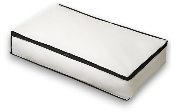 Arte Regal Textilní úložný box na uschování oblečení a ložního prádla, WHITE KIPIT, 105x45x15, bílý