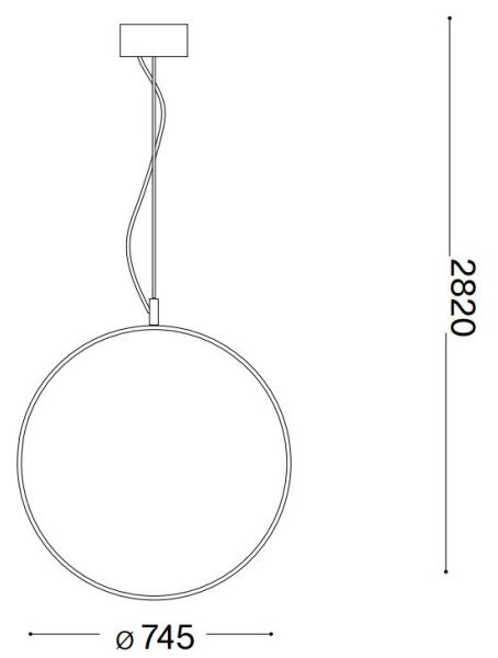Ideal Lux - LED Lustr na lanku CIRCUS LED/36W/230V pr. 74,5 cm CRI 90 černá