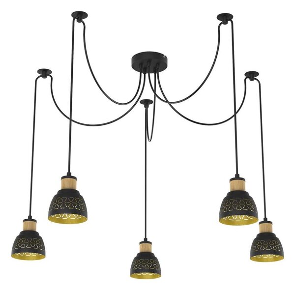 Prezent 27525 - Lustr na lanku MESCALA 5xE14/40W/230V pavouk černá
