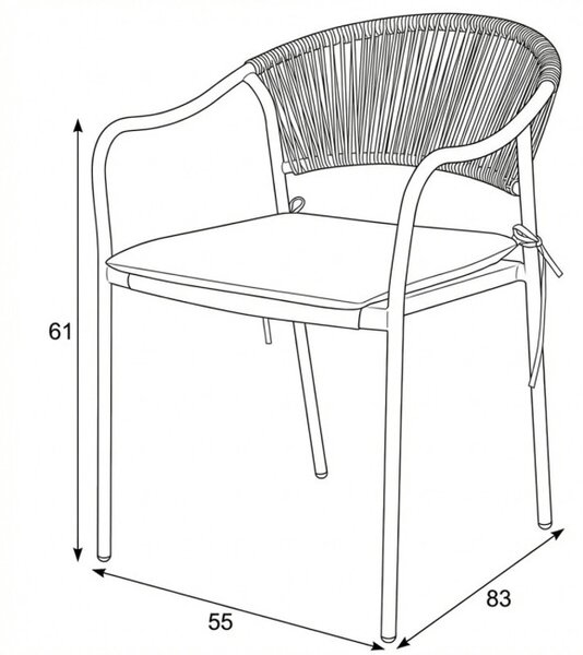 Zahradní židle šedá AZC-L1352 GREY