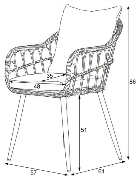 Zahradní židle béžová AZ-F1406 NAT