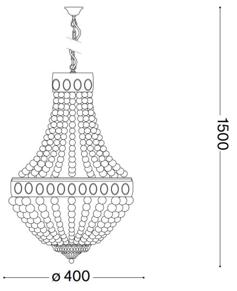 Ideal Lux - Lustr na řetězu MONET 5xE14/40W/230V pr. 40 cm konopí/bílá