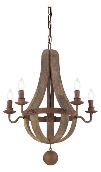 Ideal Lux - Lustr na řetězu MILLENNIUM 5xE14/40W/230V pr. 52 cm bříza/hnědá