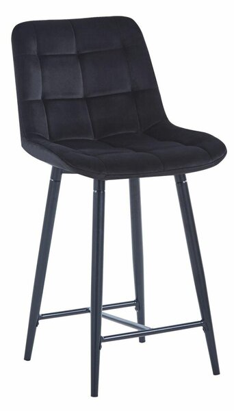 Židle barová Poly Nízké černé/černé nohy