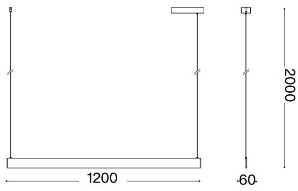 Ideal Lux - LED Lustr na lanku DESK LED/36W/230V 120 cm CRI 90 bílá