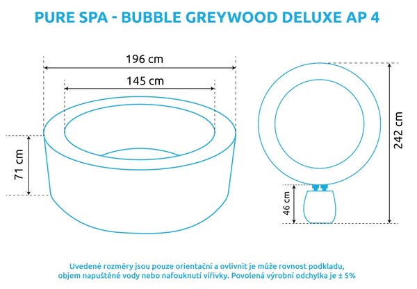 Marimex Pure Spa Bubble Greywood Deluxe 4 11400254