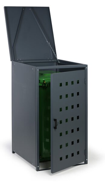 Přístřešek na popelnici do objemu 240 l, 123,5 x 67 x 77,3 cm, šedá