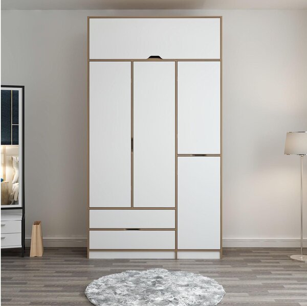 Šatní skříň Elenes (bílá). Akce -25%