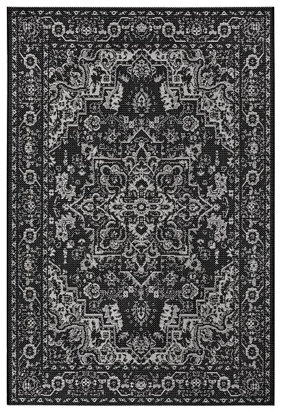 Hanse Home Collection koberce Kusový orientální koberec Flatweave 104807 Black/Cream – na ven i na doma - 80x150 cm