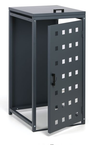 Přístřešek na popelnici do objemu 120 l, 114 x 57 x 62,3 cm, přístavný, šedá