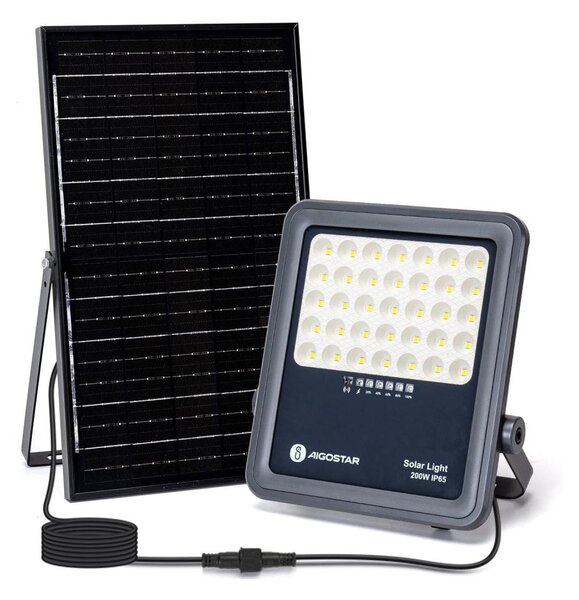 Aigostar - LED Stmívatelný solární reflektor LED/200W/3,4V IP65 + DO