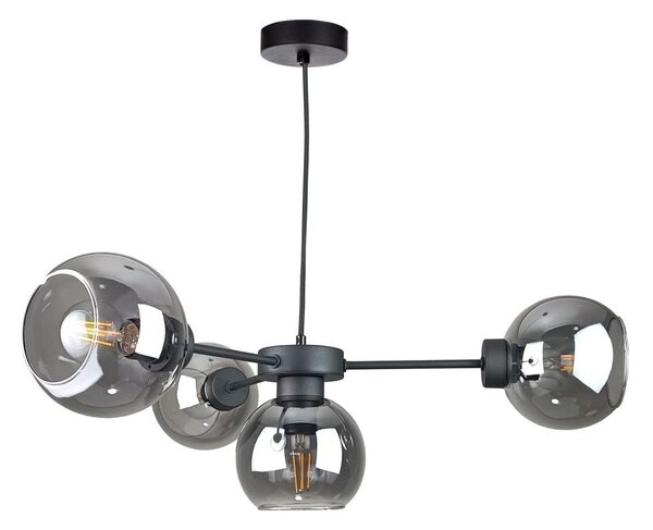 Lustr na lanku KALIOPE 4xE27/60W/230V černá/kouřová černá