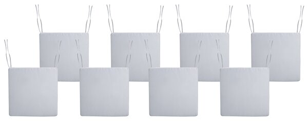Sada 8 polštářů na zahradní židle SASSARI PREMIUM 46 x 46 cm Světle šedá