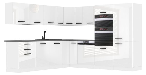 Kuchyňská linka Belini Premium Full Version 480 cm bílý lesk s pracovní deskou JANE