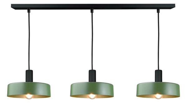 Lustr na lanku HAKI 3xE27/60W/230V zelená/černá