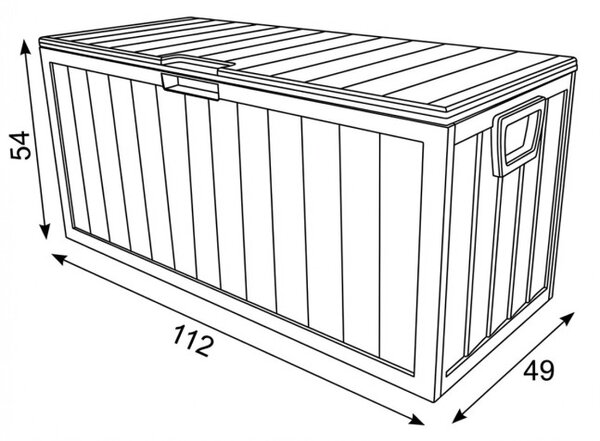 Zahradní úložný box šedý 280 L AZB-G2075 GREY