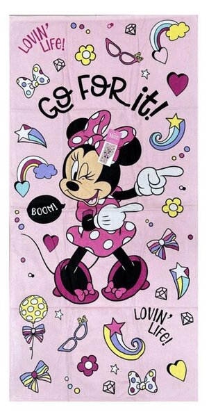 Setino Plážová osuška světle růžová Disney Minnie 70 x 140 cm