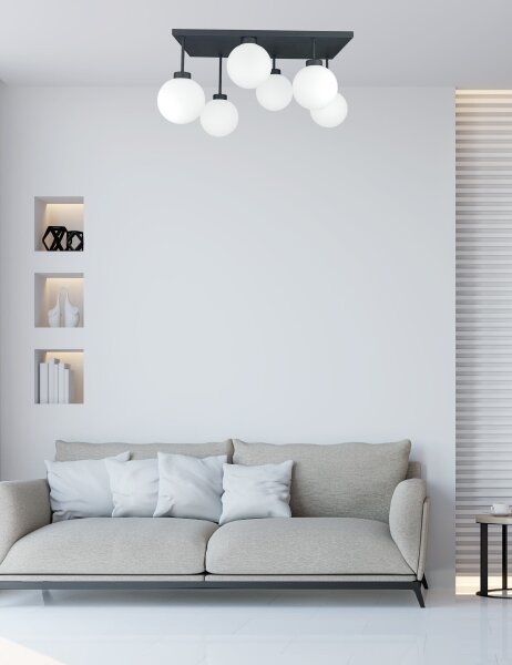 Přisazený lustr DEA 6xE14/60W/230V černá/bílá