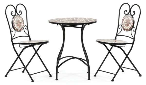 Set zahradního nábytku keramická mozaika, černý US1600 SET