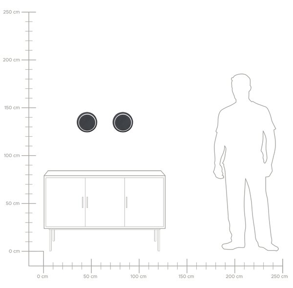 Sada 2 nástěnných lamp SEMNON Černá Kov LED