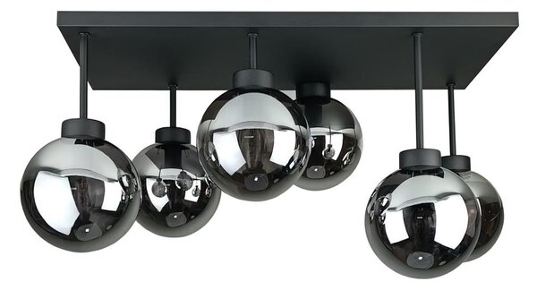 Přisazený lustr DEA 6xE14/60W/230V černá/kouřová černá