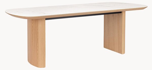 Oválný dřevěný jídelní stůl's mramorovou deskou Gavriel