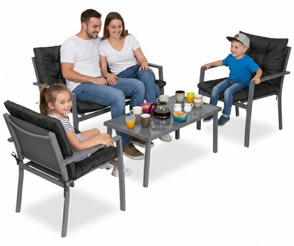 Polštář na zahradní židli PLATINUM černý