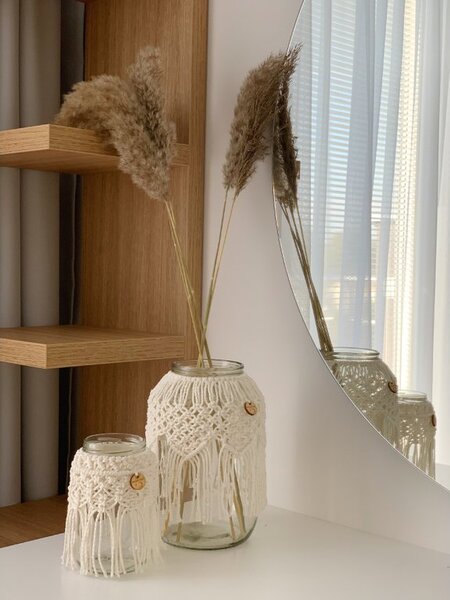 BRIMOON Lucerna macramé smetanová malá