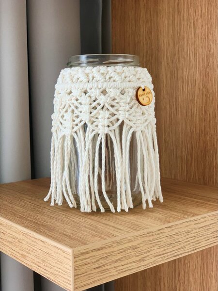 BRIMOON Lucerna macramé smetanová malá