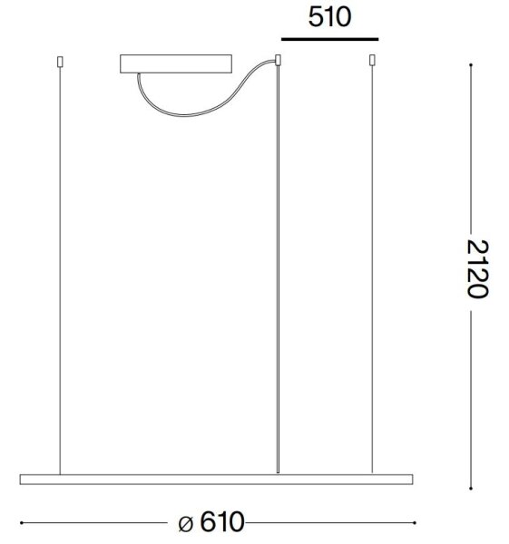 Ideal Lux - LED Lustr na lanku HULAHOOP LED/28W/230V 3000K pr. 61 cm CRI 90 bílá