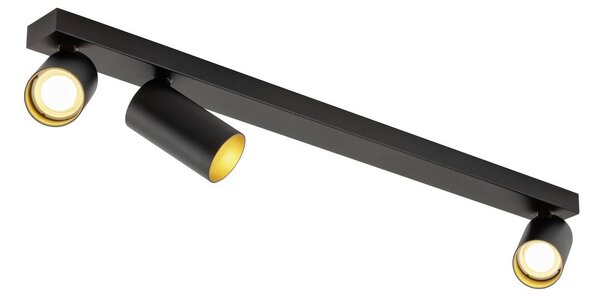 SLV 1007735 Kami, nástěnné/stropní svítidlo 3xGU10, černá/zlatá, délka 70cm