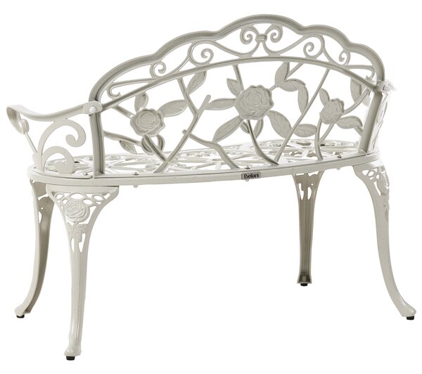 Zahradní lavice PIURA 88 cm Kov Bílá