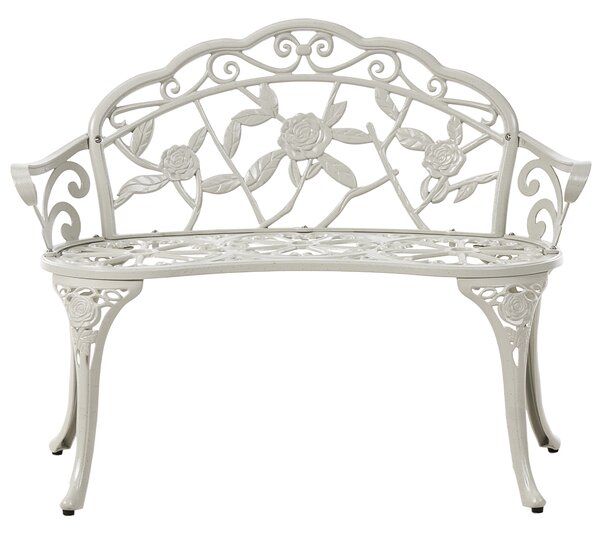 Zahradní lavice PIURA 88 cm Kov Bílá