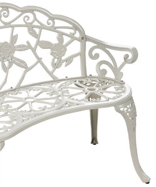 Zahradní lavice PIURA 88 cm Kov Bílá
