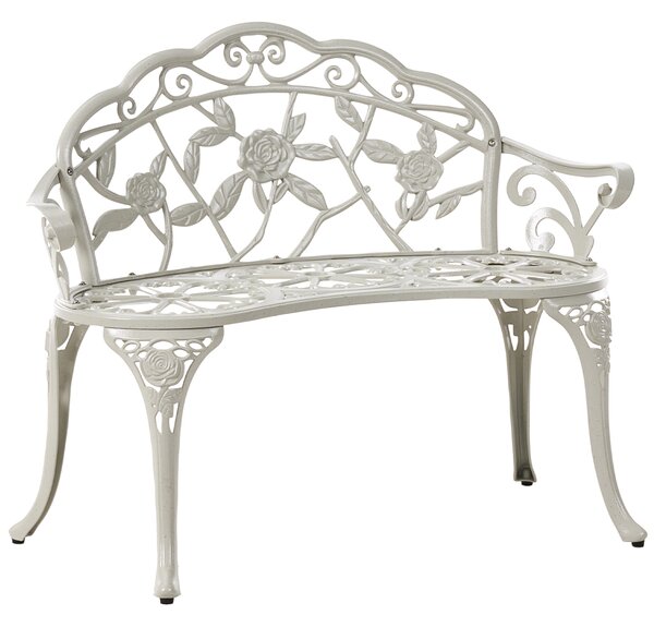 Zahradní lavice PIURA 88 cm Kov Bílá