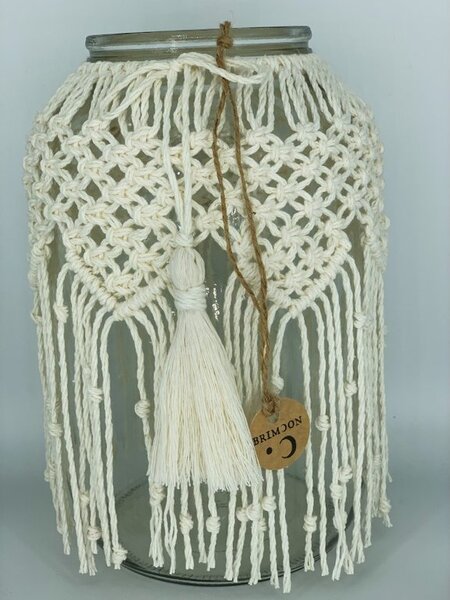 BRIMOON Lucerna macramé smetanová
